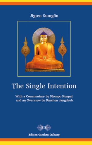 "The Single Intention" by Jigten Sumgön (1143-1217), the founder of the Drikung Kagyu school of Tibetan Buddhism, is a key philosophical text for the whole Kagyu tradition. It contains Jigten Sumgön’s special teachings in 150 pithy “vajra statements” and their 40 additions. It is about the fundamental intention that underlies all the Buddha’s teachings and unites all the categories of Buddhist concepts within one central principle-the “actual reality of the nature or state of all phenomena.” One of the main messages is the universal validity and unchangeable nature of virtue and non-virtue, which means that no one can bypass the foundational practices and the observance of disciplined conduct.