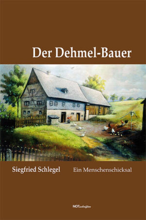 Das Leben auf einem Bauernhof im Erzgebirge steht im Mittelpunkt der Erzählung von Siegfried Schlegel. Detailreich schildert er den Alltag des Dehmel-Bauern, der von Arbeit und Sorgen bestimmt ist. „Wir arbeiten nur für unser täglich Essen“, stellt der Dehmel-Bauer eines Tages fest. So kann er trotz aller Bemühungen den Verfall des alten Hauses und damit den Niedergang des Bauernhofes nicht aufhalten. Das Schicksal vom Dehmel-Bauer ist das von vielen Bauern in anderen deutschen Mittelgebirgen noch im 20. Jahrhundert. Dr. Siegfried Schlegel, Jahrgang 1928, verbrachte seine Kindheit im Oberen Westerzgebirge. Er lebt heute in der Oberlausitz.