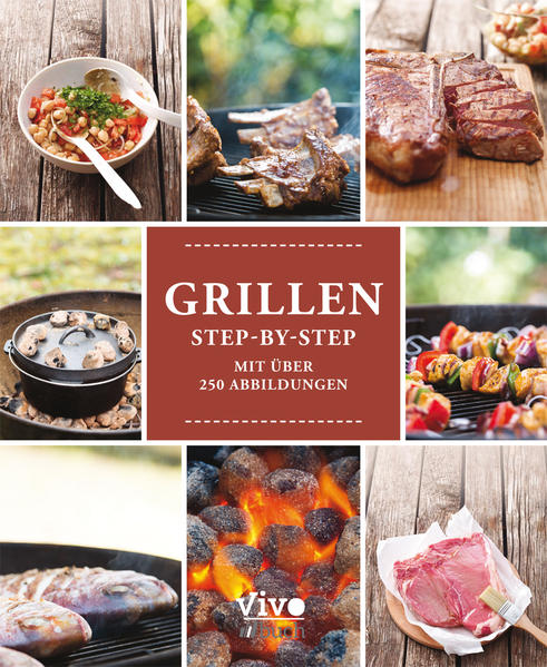 Dieses Buch wendet sich an alle Grillbegeisterten. Es präsentiert Klassiker wie Porterhouse-Steak mit Kichererbsensalat, Glasierte Spareribs mit Apfel-Tomaten-Ketchup oder Chicken Wings, aber auch ausgefallenere Zubereitungen wie Kalbskotelettbraten mit Kartoffelgratin, Ganze Poularde mit Sardellen-Basilikumsauce oder Seeteufelfilets im Speckmantel. In einer Einleitung werden einige Grundlagen zum Thema vermittelt, gefolgt von einer originellen Rezeptauswahl in den vier Kapiteln Fleisch, Geflügel, Fisch und Meeresfrüchte sowie Gemüse und Käse. Jede Zubereitung wird ausführlich in wunderschönen Step-by-Step-Fotos illustriert. Neben Grillen über direkter Hitze kommt bei einem Teil der Rezepte auch Grillen bei geschlossenem Deckel und indirekter Hitze zum Einsatz, wie es z.B. ein Kugelgrill ermöglicht. Jedes Rezept beginnt mit einem Bild, auf dem alle Zutaten zu sehen sind, die in dem jeweiligen Rezept vorkommen. So können Sie auf einen Blick kontrollieren, ob Sie alle Lebensmittel vorrätig haben, die zur Zubereitung des Gerichts benötigt werden. Die kurzen Zubereitungsanweisungen sind klar formuliert und gut verständlich. In Verbindung mit den Abbildungen hilft dies sowohl Anfängern als auch fortgeschrittenen Grill-Fans, an die kleinen Details zu denken. Jedes Rezept wird durch die Abbildung des fertigen Rezepts abgerundet, dem Sie auch einen Serviervorschlag entnehmen können.