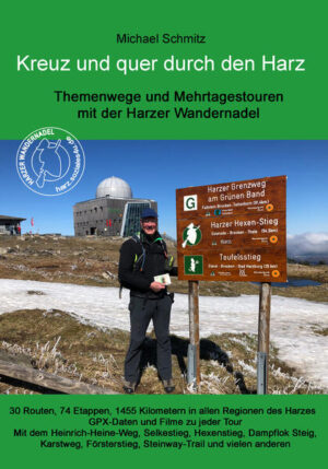 Mit diesem Buch entdecken Sie die Vielfalt des Harzes. Es werden 30 Wanderrouten vorgestellt, die sich auf 74 Etappen verteilen und eine Gesamtlänge von 1.455 Kilometern ergeben. Alle Mehrtageswanderungen und viele Themenwege in der Region werden beschrieben. Dazu gibt es jeweils kurze Filme und Navigationsdaten zum Download. Der Harz hat eine Fläche von 2.226 Quadratkilometern. Vom westlichsten bis zum östlichsten Punkt sind es ca. 110 Kilometer, von Nord nach Süd 30 bis 40 Kilometer. Das nördlichste Mittelgebirge in Deutschland ist ein großartiges Wandergebiet. Dabei fasziniert die abwechslungsreiche Landschaft bis in eine Höhe von 1.141 Metern genauso wie die zahlreichen Klippen, versteckten Täler und rauschenden Wasserfälle. Darüber hinaus lässt sich hier die älteste Bergbaugeschichte Europas entdecken, die vor über 3.000 Jahren begann. Im Verlauf der Jahrhunderte wurden über 500 Burgen und Schlösser gebaut