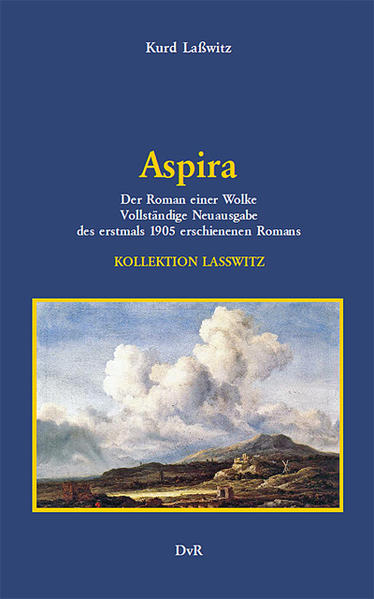 Hauptbeschreibung Wie später (1909) in seinem letzten Roman Sternentau hat Laßwitz in seiner erstmals 1905 erschienenen Erzählung Aspira die Fechner’sche Vorstellung von einer „beseelten Natur“ thematisiert. Anders als in Sternentau geht es hier nicht um „Elfenwesen“, sondern um eine diffuse „überirdische“ Wolke, deren Versuch, eine harmonische Verbindung zwischen „der Natur“ und „dem Menschen“ herzustellen, ebenso wie in Sternentau letztlich scheitert. Wie später in Sternentau spielt auch hier eine gebildete junge Frau, die Chemikerin Wera Lentius, eine bedeutende Rolle: In ihrem Körper „materialisiert“ sich die „Wolkenprinzessin“ Aspira und bekommt so für sie völlig neue, ihr fremd bleibende Einblicke in das Empfinden der Menschen. Aspira kehrt angesichts ihres Scheiterns (wie die „Idonen“ in Sternentau) in „ihre Welt“ zurück. Anders als vier Jahre später als in Sternentau heiratet die junge Frau Wera Lentius aber schließlich nicht den „jugendlichen Liebhaber“, den bei einem Umfall ums Leben gekommenen Ingenieur Theodor Martin, sondern ihren väterlichen Freund und Wissenschaftler-Kollegen Paul Sohm. Dieser Umstand lässt einen inneren Wandel bei Laßwitz’ schwärmerischer und offenbar auf Gegenseitigkeit beruhender Neigung zu seiner Cousine zweiten Grades, Hanna Brier, erkennen: Gewinnt - im Roman - 1905 (noch) der altersweise väterliche Freund die junge Frau, so tritt 1909 in Sternentau endgültig ein junger Mann an diese Stelle, während sich der ältere Mann in die Rolle des eben (nur) väterlichen Freundes fügt. Der Roman spiegelt sehr deutlich Laßwitz’ Ausrichtung auf die Gedankenwelten Immanuel Kants und Gustav Theodor Fechners wider. Das hat (neben den für den Handlungsfluss eher als störend wirkenden zahlreichen Gedichten im Kapitel „Werbung“), ebenso wie später bei Sternentau, nicht dazu beigetragen, den von einem nur kleinen Publikum (dafür aber sehr) geschätzten Roman so populär werden zu lassen wie den „handfesteren“ Großroman Auf zwei Planeten: Nach dem 7. bis 8. Tausend (1924) hat es bisher offenbar nur einen auszugsweisen Nachdruck und zwei reprografische Nachdrucke gegeben. Der vorliegenden Neuausgabe liegt die folgende Ausgabe letzter Hand zugrunde: Aspira. Der Roman einer Wolke. Von Kurd Laßwitz. Leipzig: B. Elischer Nachfolger, 3. Tsd., o. J. [1906/07], Ganzleinen, Buchblock ca. 18,0 x 12,0 cm, IV, 265 Seiten Das 4. Tausend ist, soweit dies aus Werbeanzeigen in anderen Laßwitz-Ausgaben des Elischer-Verlags zu rekonstruiert werden konnte, erst nach 1910, wahrscheinlich erst 1913, erschienen.