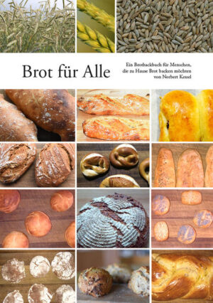 Brotbacken ist keine Kunst, es ist ein Handwerk: jeder, der eine Glühbirne wechseln kann, kann auch Mehl, Wasser, Salz und Hefe (oder Sauerteig) verrühren, warten und backen. Ganz ohne Chemie, ohne Zusatzstoffe, nur mit natürlichen Zutaten. Rund 50 Rezepte: Brote ohne Säuerung, Brote mit Hefeteig und es wird ausführlich gezeigt, wie man Sauerteig selbst herstellt um damit Sauerteigbrote zu backen. Schlicht und klar. Auch exotische Getreidearten sind dabei: Emmer, Einkorn, Kamut. Die Rezepte sind einfach nachzubacken, jedes Brot wird auf einer Seite vorgestellt. Durch die Spiralbindung benötigt das Buch nur wenig Platz und bleibt geöffnet liegen. Auf der Homepage des Verlages (www.verlagkessel.de) kann man die PDF mit dem Inhalt gratis herunterladen.