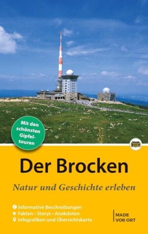 Mehr erfahren mehr erleben Natur und Geschichte entdecken auf dem Brocken. Grandiose Aussichten bis weit ins Land hinein verspricht der Brocken, wenn auch nicht an jedem Tag und zu jeder Stunde. Denn oft verhüllt sich der höchste Berg Norddeutschlands in Nebelschwaden, weht ein kühler oder gar eisiger Wind. Dennoch pilgern jahraus, jahrein Millionen Menschen auf den Gipfel. Diese kurzweilige Monografie mit über 70 aktuellen und historischen Fotos – darunter exklusive Luftaufnahmen – macht deutlich, warum der Brocken diese Magie auslöst und die Menschen in seinen Bann zieht. Schon unsere Vorfahren waren begeistert und erlebten mit großer Ehrfurcht die alpinen Naturverhältnisse in nur 1 141 Metern Höhe, errichteten Herberge, Wetterstation und Antennenanlagen – nicht nur einmal. Ein Bebauungsplan zeigt die Standorte der ehemaligen Anlagen. Die Autoren erzählen von den ersten Brockenbesteigungen und von Brocken-Benno, sie schwärmen von sportlichen Ereignissen, von Goethe und dem Brockengarten und sie berichten vom Hexenglauben und von der Zeit des Kalten Krieges, als der Berg Sperrzone und militärisches Sperrgebiet war. Der Berg hat Geschichte, das wird klar. Für Wanderer werden sechs Gipfel-Touren aus allen Himmelsrichtungen beschrieben, die auch in einer Übersichtskarte verzeichnet sind und natürlich empfehlen die Autoren eine Fahrt mit der Brockenbahn. Aus dem Inhalt: Ursprünge und wilde Natur – Ringdrossel und Luchs fühlen sich zwischen niedrigen Fichten, auf Moos und Flechten heimisch und trotzen extremen Witterungseinflüssen. Unbändige Bauund Reiselust – Waghalsig eroberten schon unsere Vorfahren den unberechenbaren Gipfel, bebauten ihn mit Gasthaus, Wetterstation und Fernsehturm. Vom Sperrgebiet zur Schutzzone – Einem düsteren Kapitel der deutschen Geschichte folgte eine beispiellose Renaturierung, die heute unaufhaltsam Millionen Pilgerer anlockt. Brocken besteigen und erleben – Sechs Touren aus allen Himmelsrichtungen führen bis auf 1 141 Meter hinauf, wo im alpinen Garten oder im Museum Interessantes zu erfahren ist. Das ist neu mit dieser Auflage: Die 9. Auflage des Reiseführers Der Brocken erscheint in unserem neuen, modernen Reihenlayout. Die Autoren haben vor Ort, im Archiv und in den Einrichtungen aktuelle Veränderungen aufgespürt und in den Texten verarbeitet. Außerdem wurden Fotos aktualisiert. Die geprüften Gipfeltouren (Rundwanderungen) berücksichtigen die aktuellen Gegebenheiten im Wegenetz des Nationalparks Harz.