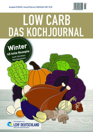 Mit "Low Carb Das Kochjournal Winter" erscheint die 2. überarbeitete Auflage 2018. Wie verschönern wir uns den langen, kalten Winter auch kulinarisch, ohne dabei unser Ernährungsprinzip - LCHF - aus den Augen zu verlieren? Ganz einfach! Mit vielen neuen, schmackhaften, raffinierten oder auch mal schnellen und einfachen Gerichten wollen wir Ihnen neue Rezept-Ideen liefern für einen leckeren und dabei rundum gesunden Winter. Überraschen und verwöhnen Sie sich und Ihre Lieben.