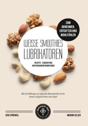 WEISSE SMOOTHIES (LUBRIKATOREN) zum Abnehmen, Entgiften und Wohlfühlen Rezepte - Zubereitung - Hintergrundinformationen Wie Sie die Lust auf ungesunde Nahrungsmittel ein für allemal hinter sich lassen! Weiße Smoothies als Lieferant für essentielle Aminosäuren und rohe gesättigte Fettsäuren für zelluläre Sättigung und innere Zufriedenheit. Sie möchten Körperfett verlieren, gesunde Muskelmasse aufbauen, sich gesünder ernähren und dabei auch noch Ihren Körper auf sanfte Weise entgiften? Dann könnten weiße Smoothies, auch Lubrikatoren genannt, genau das Richtige für Sie sein. Hierbei handelt es sich um eine spezielle Zusammenstellung ausgewählter Zutaten, die mit Hilfe eines Mixers zu einem leckeren cremigen Smoothie verarbeitet werden. Aufgrund ihrer zumeist hellen Farbe werden sie auch als weiße Smoothies bezeichnet. Sie versorgen unsere Zellen mit hochwertigen Fettsäuren und essentiellen Aminosäuren, die in unserer heutigen Ernährung häufig zu kurz kommen, jedoch enorm wichtig für unsere zelluläre Gesundheit sind. Weiße Smoothies sind eine genial einfache und zugleich köstliche Möglichkeit, unsere Zellen auf einer tiefen Ebenen mit lebenswichtigen Mikronährstoffen und Vitalstoffen zu sättigen. Dadurch helfen sie, Gelüste auf Fast Food und andere ungesunde Nahrungsmittel dauerhaft verschwinden zu lassen. Durch ihr ausgeklügeltes Profil an Aminosäuren fördern sie den Aufbau gesunder Muskelmasse, während die enthaltenen Fettsäuren den Stoffwechsel ankurbeln und den Abbau von überflüssigem Fettgewebe beschleunigen. Gleichzeitig verbessern sie unseren Wasserhaushalt, sorgen für eine gesteigerte Vitaminversorgung und unterstützen unseren Körper bei der Ausleitung von fettlöslichen Toxinen. Gerade für Sportler, Menschen, die Körperfett abbauen oder Muskelmasse aufbauen wollen, und für alle, die ihren Körper auf sanfte und gleichzeitig effektive und nebenwirkungsfreie Weise entgiften möchten, können weiße Smoothies eine geniale und zugleich köstliche Ergänzung der täglichen Ernährung darstellen. Wir wünschen viel Freude beim Ausprobieren!!!