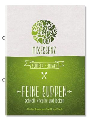 Ob Klassiker oder moderne Suppenküche, ob für Gäste oder die Familie: So ein leckeres Süppchen brockt man sich gerne ein - am liebsten mit frischen und gesunden Zutaten. Und am besten schnell und einfach zubereitet. Wie das gelingt? Mit MIXESSENZ: Das sind über vierzig abwechslungsreiche Rezepte für den Thermomix, ansprechend und präzise auf den Punkt gebracht. Und so durchdacht, dass alle Arbeitsschritte optimal aufeinander abgestimmt sind. Egal, ob eine schnelle Erbsen-Minz-Suppe, eine raffinierte Garnelen-Bisque oder eine süße Weiße Schokoladensuppe auf den Tisch kommt. Ohne Chichi. Dafür mit unserem eigens entwickelten Schnelllesesystem (Zutaten in Grün, Arbeitsschritte schattiert). Mit relevanten Nährwertangaben, wertvollen Tipps und thematischen Icons (etwa "Fisch" oder "vegan"). Mit hübschem Design und eigenen Rezeptfotos. Und mit ganz viel Herzblut - haben wir doch alle Rezepte mit Liebe entwickelt, auf Abwechslung bei Zutaten wie auch Rezepten geachtet und alle Gerichte mehrfach mit dem TM5 wie auch dem TM31 getestet. Unsere Gelinggarantie! Regional und international, für jede Stimmung und jede Jahreszeit, für Fleischliebhaber und Veganer: Lasst Euch inspirieren. • Eigens entwickeltes Schnelllesesystem für einfaches und effektives Kochen • Gelinggarantie dank zahlreicher Testläufe mit TM5 und TM31 • Abwechslung bei Zutaten und Gerichten • Viele verschiedene Rezepte: neue Kombinationen, wie auch Klassiker für den Thermomix interpretiert • Zeit- und Nährwertangaben sowie Icons zur schnellen Einordnung (z.B. Vegan, Gluten, Fleisch, Milch) • Ehrliche Rezeptbilder und Liebe zum Detail • Ansprechendes Design und Lieblinge der Saison • Optimales Preis-Leistungs-Verhältnis und klimaneutraler Druck mit Biofarben