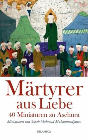 Die hohe Kunst der persischen Miniaturen interpretiert in beispielloser Art epische Geschichten durch die Verbindung verschiedener Szenen, Zeiten und Dimensionen in einer einzigen Metapher. Und keine Epik gleicht der Epik von Imam Hussein (a.) zu Aschura. Der usbekische Meister Schah Mahmud fertigte 40 Miniaturen über die Szenen von Aschura, von der Verkündung Yazids als Nachfolger im Kalifat über die Martyrien der Familie des Gesandten (a.) bis hin zur Rückkehr der Gefangenen nach Medina. Diese einmaligen Miniaturen im Großformat erzählen in Begleitung ausführlicher Erläuterungen die Geschichte eines Mannes, der sich und seine Liebsten für die höchsten Ideale hingab.