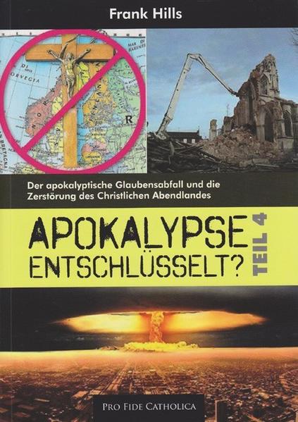 Der apokalyptische Glaubensabfall und die Zerstörung des Christlichen Abendlandes Frank Hills, 384 Seiten, darunter 135 Seiten mit Farbphotos, 34,90 Euro Die Endzeit ist zum einen durch einen noch nie dagewesenen Glaubensabfall-„Wird freilich der Menschensohn, wenn er kommt, den Glauben finden auf Erden?“ (Lk 18, 8)-als auch einem neuen Reich am Mittelmeer gekennzeichnet, in dem offen das Neuheidentum praktiziert und der katholische Glauben gleichzeitig immer mehr an den Rand der Gesellschaft gedrängt wird. Das Christliche Abendland wurde sittlich-moralisch bereits weitgehend verwüstet und an dessen Stelle die antichristliche EU errichtet, in der das Abartige und das Tyrannische dominieren. So gibt es in den meisten europäischen Ländern kein Verbot für Zoophilie, das heißt den sexuellen Mißbrauch von Tieren (in Dänemark gibt es sogar private Tierbordelle, die Touristen anziehen!), gehört etwa in der BRD die Sexualkunde zum Lehrplan von Grundschülern (Siebtklässler werden hier zu pantomimischen Rollenspielen rund um die Begriffe „Orgasmus“, „Porno“ und „Sado-Maso“ ermutigt!) und werden Eltern ins Gefängnis gesteckt, die diesen „Unterricht“ ablehnen. Die (nicht nur) in der EU anzutreffenden psychiatrischen Kliniken wiederum stellen in den Augen ehemaliger Patienten nichts geringeres als regelrechte Folterhöllen dar. Dabei werden medizinische Zwangsbehandlungen mittels Psychopharmaka brutal durchgesetzt, obwohl die Schädlichkeit dieser Mittel wissenschaftlich längst erwiesen ist. Dieses Buch prangert all diese antichristlichen Zustände an. Lesen Sie hier, warum der völlige moralische und ethische Verfall in den „letzten Tagen“ bereits verheerende Ausmaße angenommen hat.