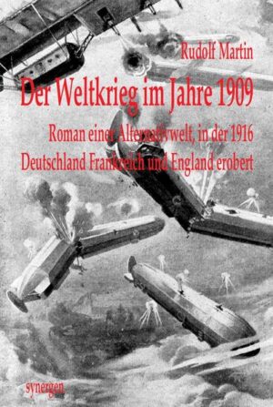 Rudolf Martin hat in seinem Zukunftskriegsroman "Der Weltkrieg in den Lüften" 1909 den 1. Weltkrieg für das Jahr 1916 antizipiert mit einem erfolgreichen Blitzkrieg Deutschlands und Österreich-Ungarns gegen Frankreich, England und Rußland. Diese seinerzeit nur in 2000 Exemplaren aufgelegte, heute extrem seltene Kriegsutopie wird jetzt erstmalig nach 110 Jahren als ein bemerkenswertes Zeitdokument wiederveröffentlicht, wie seinerzeit die militärischen und politischen Eliten in Deutschland von der Machbarkeit eines deutschen Blitzsieges in einem als unvermeidbar angesehenen Weltkrieg überzeugt waren, und kann heute als ein Alternativweltroman gelesen werden, in dem Deutschland den 1. Weltkrieg gewonnen hat. Damit liegt das (flug)utopische Werk von Rudolf Martin 1906 - 1910 jetzt komplett in 4 Bänden vor. Kapitelübersicht: 1. Der neue Kanzler 2. In Friedrichshafen 3. Das Bombardement von Paris 4. Die große Luftschlacht 5. Durch die Sperrforts 6. Im Sommer 1916 7. Die Drachenflieger von Le Mans 8. Vor der Entscheidung 9. Englands Seeherrschaft wankt 10. Die Landung einer deutschen Armee in England 11. Die große Seeschlacht 12. Die große Landschlacht 13. Die Eroberung Londons Nachwort zu "Der von Rudolf Martin 1909 auf das Jahr 1916 projektierte Weltkrieg - eine realistische Antizipation des 1. Weltkriegs?"