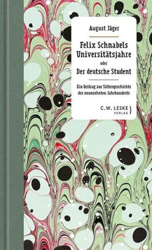 Felix Schnabel ist ein lieber und hochintelligenter Goldjunge (denken seine Eltern), die Schwierigkeiten, die er so häufig hat, können nicht an ihm liegen (denken seine Eltern), und dass er am Ende so vollkommen im studentischen Leben versumpft, ist dann eine sehr große Überraschung. August Jägers Roman beweist aber nicht nur bereits 1835, wie schädlich Helikoptereltern sein können, er führt vor allem leichtfüßig in die Sprache und Welt des studentischen Verbindungslebens ein, das Jäger, der selbst Mitglied des 1821 in Jena gegründeten Corps Franconia war, sehr gut kannte. In diesen Kreisen mit ihren die Adelsgesellschaft nachäffenden Saufgelagen und Korporationssystemen, aber auch ihrem engen Freundschaftswesen wächst zu einem großen Teil - kritisch beäugt und verfolgt von der politischen Polizei - die Opposition heran, die 1848 in die demokratische Revolution mündet. Selbst der weit mehr an Bier und Mädchen und korporativen Ehren interessierte Felix Schnabel stolpert am Ende in die politische Haft. Aber bis dahin geht es hoch her in Jena, Leipzig, Halle, in Erlangen, Würzburg und Göttingen, Marburg, Gießen und Heidelberg, Straßburg und Freiburg, Tübingen, München und anderswo. Felix Schnabels Studentenleben wird durch Jägers eindrücklichen und kenntnisreichen Bericht für die nächsten hundert Jahre zum Musterbeispiel, allerdings nicht für wissenschaftlichen Fleiß. Mit Anmerkungen aus dem Burschicosen Wörterbuch von 1846.