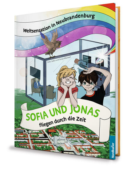 In Neubrandenburg können die Menschen ab sofort durch die Zeit reisen. Voller Stolz lädt die Erfinderin Prof. Luise Präzise den Bürgermeister zu einer Probefahrt in ihrer Zeitmaschine ein. Mit an Bord des "fliegenden Labors" sind der immer fröhliche Hausmeister Hühnerbein und zwei blinde Passagiere die Kinder Sofia und ihr kleiner Bruder Jonas. Gemeinsam gelangen die fünf Abenteuerlustigen bis ins 13. Jahrhundert, als Neubrandenburg gegründet wurde. Doch auf der Heimreise überschlagen sich die Ereignisse: Die Zeitmaschine hat eine Panne nach der anderen und irrt durch die Zeitgeschichte. Werden die Freunde wieder rechtzeitig nach Hause kommen? Zum Glück ist da noch die Eule Henriette von und zu Uhu, die alles, was in der Stadt passiert, genauestens beobachtet und stets mit Rat und Tat zur Seite steht. Mit einer stolzen Vier- Tore- Eule an der Seite kann sich alles nur zum Guten wenden. Die Idee zum Buch entstand anlässlich des Stadtjubiläums Neubrandenburgs. Das Buch ist reich illustriert und führt kindgerecht durch die wechselvolle Stadtgeschichte und sogar in die Zukunft. Es ist ebenfalls informativ für Erwachsene, die an der Neubrandenburger Stadtgeschichte interessiert sind und eine Erinnerung zum 775. Stadtjubiläum zu Hause haben möchten.