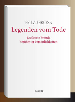 Ein ungewöhnliches Werk, das fiktiv wie auch historisch verbürgt die letzten Stunden berühmter Persönlichkeiten erzählt. Persönlichkeiten (von 160 insgesamt) aus allen Kultur- und Gesellschaftsbereichen, die in diesem Buch ihr Ende finden: Aischylos | Alexander | Amundsen | Andersen | Attila | Augustin | Bach | Bakunin | Balzac | Baudelaire | Beethoven | Bismarck | Börne | Bruckner | Büchner | Buddha | Byron | Casanova | Cäsar | Cellini | Cervantes | Claudius | Clemenceau | Comenius | Cromwell | Dante | Danton | Diderot | Dostojewsky | Eisner | Empedokles | Engels | Ferrer | Feuerbach | Flaubert | Friedrich | Galilei | Gauguin | Goethe | Gogh | Goya | Hannibal | Hebbel | Heine | Herzen | Hoffmann | Hölderlin | Holz | Huß | Ibsen | Jesus | Kant | Katharina | Kierkegaard | Klabund | Kleist | Kolumbus | Kropotkin | Kungfutse | Landauer | Laotse | Lassalle | Lenin | Lessing | Liebknecht | Liliencron | Lincoln | Loyola | Luther | Luxemburg | Machiavelli | Mahler | Marat | Marc | Marx | Michelangelo | Mohammed | Molière | Mozart | Münzer | Napoleon | Nestroy | Nietzsche | Novalis | Odoaker | Plato | Poe | Proudhon | Rembrandt | Rilke | Robespierre | Rousseau | Savonarola | Schiller | Schopenhauer | Schubert | Schumann | Shakespeare | Sokrates | Spartacus | Stendhal | Stifter | Stirner | Strindberg | Swift | Tolstoi | Trakl | Turgenjew | Verdi | Voltaire | Wagner | Washington | Wedekind | Zola | Zwingli