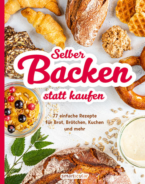 Der Duft von frischem Brot ist etwas ganz Besonderes – vor allem dann, wenn man es selbst gebacken hat! Wer einmal seine Liebe zu Brot, Brötchen, Kuchen und vielen anderen Köstlichkeiten aus dem eigenen Backofen entdeckt hat, den lässt sie so schnell nicht wieder los. Darum lohnt es sich ganz besonders, wieder öfter selbst den Backofen einzuschalten und Brot, Brötchen, Kuchen, Kekse, Brezeln und vieles mehr einfach selbst zu backen. Denn das eigene Gebäck ist nicht nur preiswerter als solches vom Backstand oder aus dem Supermarkt. Es ist auch gesünder, verursacht weniger Müll als abgepackte Fertigprodukte und lässt sich bestens an die eigenen Bedürfnisse, (Un-)Verträglichkeiten und Vorlieben anpassen und immer wieder nach Geschmack variieren. Unsere besten Rezepte und Anleitungen zum Selberbacken haben wir in diesem Buch zusammengefasst. Neben allem Wissenswerten rund um Mehlsorten, Sauerteig, Hefeteig, Quark-Öl-Teig, Filoteig & Co. gibt es zahlreiche köstliche und bewährte Rezeptideen zum Selberbacken.