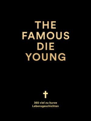 From Al Capone to Frank Zappa. The Famous Die Young. 365 Legenden und ihre zu kurzen Lebensgeschichten. Sie sind Pioniere ihres Fachs, wahre Genies, mutige ­Erfinder, gefeierte Stars, gefallene ­Helden, ­tapfere Kämpfer, verarmte ­Denker, außergewöhnliche Sportskanonen und ­musikalische Ausnahme­talente. Und sie alle haben eines gemeinsam: Sie ­sterben viel zu jung, oft auf ­spektaku­läre Art und Weise. 365 Todestage, 365 ­spannende Kurzbiografien. Der inspirierende Tages­kalender wird von Künstlern aus aller Welt illustriert. Ein Muss für jeden, der auf der Suche nach der täglichen ­Portion ­Motivation ist.