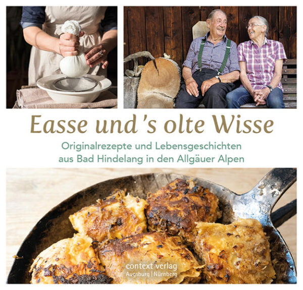 „Easse und ’s olte Wisse“ ist ein ebenso ungewöhnliches wie ehrgeiziges Buchprojekt, das Lebenslinien alteingesessener Allgäuer aus der Marktgemeinde Bad Hindelang mit ihrer Küche und dem Kochen verbindet. Dabei geht es um ein arbeitsreiches, aber zufriedenes Leben, um Alpwirtschaft und Bergkäse, um Ziger und Butterschmalz. Diese etwas andere Publikation zur Kochkunst entstand nicht zuletzt deshalb, weil wertvolles Wissen älterer Dorfbewohner verloren zu gehen drohte. 18 Allgäuerinnen und Allgäuer haben sich deshalb interviewen lassen. Dieses Buch präsentiert mehr als 80 Originalrezepte. Diese sind auch eine Art Reise in die Kindheit. Die Gerichte, die die Oma gekocht hat, wecken ein Leben lang Erinnerungen. Die Rezepte zeigen aber auch, wie man mit einfachen „ehrlichen“ Lebensmitteln schmackhafte Gerichte kochen kann.