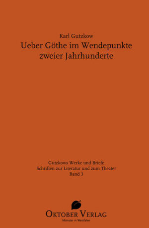 Gutzkow hat sich sein Leben lang mit Goethe auseinandergesetzt. Die hier gebotenen Texte bieten einen Einblick in die vielfältigen Verschiebungen, denen sein Goethebild von den 1830er bis zu den 1870er Jahren unterworfen war. Sie zeigen, dass Gutzkow aufmerksam registrierte, wie sich der Umgang mit der mächtigen Traditionsfigur veränderte. Sie belegen auch, wie lebhaft sich der Goethe-Apologet Gutzkow mit unterschiedlichen inhaltlichen Schwerpunktsetzungen und mit abwechslungsreichen Schreib- und Publikationsstrategien in die Debatte einmischte. »Ueber Göthe im Wendepunkte zweier Jahrhunderte« ist ein wichtiger Beitrag zu jenen Auseinandersetzungen, die im Vormärz um eine neue Kunst nach der »Kunstperiode« (Heinrich Heine) geführt wurden. Anders als radikale Goetheverächter wie Ludwig Börne oder Wolfgang Menzel und anders auch als die unkritischen Goetheverehrer aus Berlin und Weimar konzipiert Gutzkow Goethe als eine Schwellenfigur »im Wendepunkte«. So kann er ihn aus der Position eines modernen Schriftstellers heraus historisch betrachten und dabei doch herausarbeiten, was an seinem Leben und Werk fruchtbar bleibt für eine künftige Literatur. Diese Grundkonzeption hat er im Wesentlichen beibehalten, sie aber immer wieder modifiziert und neu akzentuiert. Das lässt sich an zahlreichen, erstmals für diese Edition wiederentdeckten Zeitschriftenartikeln verfolgen, die hier in einer repräsentativen Auswahl geboten werden. Vor allem nach 1848 war es Gutzkow wichtig, einer Monumentalisierung Goethes im Rahmen von Goethephilologie und übertriebenem Nationalbewusstsein, seiner Versteinerung zum Denkmal und zum Objekt der Wissenschaft entgegenzuwirken.