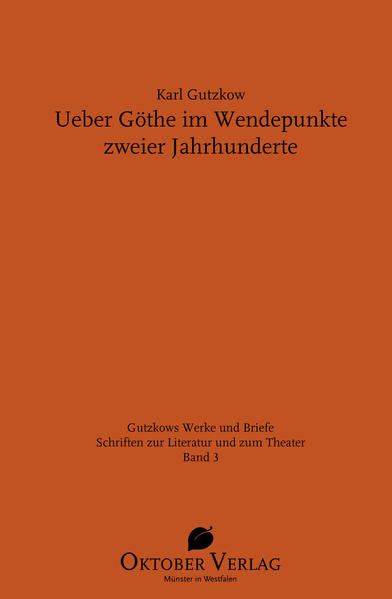 Gutzkow hat sich sein Leben lang mit Goethe auseinandergesetzt. Die hier gebotenen Texte bieten einen Einblick in die vielfältigen Verschiebungen, denen sein Goethebild von den 1830er bis zu den 1870er Jahren unterworfen war. Sie zeigen, dass Gutzkow aufmerksam registrierte, wie sich der Umgang mit der mächtigen Traditionsfigur veränderte. Sie belegen auch, wie lebhaft sich der Goethe-Apologet Gutzkow mit unterschiedlichen inhaltlichen Schwerpunktsetzungen und mit abwechslungsreichen Schreib- und Publikationsstrategien in die Debatte einmischte. »Ueber Göthe im Wendepunkte zweier Jahrhunderte« ist ein wichtiger Beitrag zu jenen Auseinandersetzungen, die im Vormärz um eine neue Kunst nach der »Kunstperiode« (Heinrich Heine) geführt wurden. Anders als radikale Goetheverächter wie Ludwig Börne oder Wolfgang Menzel und anders auch als die unkritischen Goetheverehrer aus Berlin und Weimar konzipiert Gutzkow Goethe als eine Schwellenfigur »im Wendepunkte«. So kann er ihn aus der Position eines modernen Schriftstellers heraus historisch betrachten und dabei doch herausarbeiten, was an seinem Leben und Werk fruchtbar bleibt für eine künftige Literatur. Diese Grundkonzeption hat er im Wesentlichen beibehalten, sie aber immer wieder modifiziert und neu akzentuiert. Das lässt sich an zahlreichen, erstmals für diese Edition wiederentdeckten Zeitschriftenartikeln verfolgen, die hier in einer repräsentativen Auswahl geboten werden. Vor allem nach 1848 war es Gutzkow wichtig, einer Monumentalisierung Goethes im Rahmen von Goethephilologie und übertriebenem Nationalbewusstsein, seiner Versteinerung zum Denkmal und zum Objekt der Wissenschaft entgegenzuwirken.