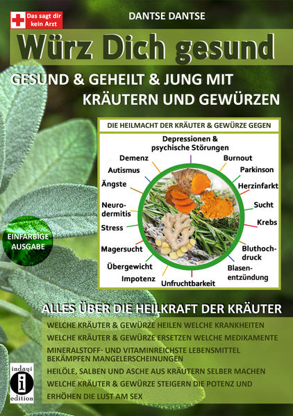 Würzig macht gesund: Mit Kräutern und Gewürzen lebst du länger und gesünder „Iss Gemüse und Obst. Sie enthalten Vitamine und sind gesund.“ So ähnlich sagen es dir deine Eltern, Ärzte, Ernährungsexperten und sogar die Medien seit deiner Kindheit. Ich hingegen sage dir: „Iss Kräuter und Gewürze, um noch mehr Vitamine zu dir zu nehmen. Du wirst gesünder und fitter sein, noch jünger aussehen und länger leben.“ Natürlich sind Obst und Gemüse wichtig, doch Kräuter sind viel wichtiger - denn in ihnen stecken eine Menge wichtiger Nährstoffe, die wir brauchen. Sie sind die reichhaltigsten Quellen von Anti-Oxidantien, Vitaminen, Mineralien und anderen Vitalstoffen. Wusstest du, dass pro 100g in Bärlauch dreimal und in Basilikum 60-mal mehr Vitamin A enthalten ist als in Orangen? Alleine an diesem Beispiel kann man die Macht der Kräuter schon etwas erahnen. Mit ihnen hast du nicht nur alle Nährstoffe, die du brauchst, du bekommst sie sogar gleich in den richtigen und wichtigen Kombinationen. In diesem Buch wirst du die wichtigsten Heileigenschaften der meist benutzten Kräuter und Gewürze sowie ihre Nährstoff-Angaben kennen lernen und was sie Gutes für deine Gesundheit tun können. Das Buch soll dir außerdem zeigen, welche Kräuter welche Krankheiten und Beschwerden (z.B. Krebs, Diabetes, Alzheimer, Depressionen, Kopfschmerzen, Darmbeschwerden, Akne, Potenzstörung und „kleineren“ Sachen wie Mundgeruch) bekämpfen oder ihnen vorbeugen, wie man sie benutzt und verwendet. Außerdem lernst du, wie man aus ihnen wunderbare Salben, Cremes und Öle für Heil-, Massage- und Anti-Aging-Therapien macht. In einer Liste werden die bekanntesten Krankheiten aufgeführt, welche Kräuter und Gewürze diese bekämpfen, dich vor ihnen schützen oder gar heilen. Du wirst Kräuter und Gewürze als natürliche Gegenstücke zu verschreibungspflichtigen Medikamenten und damit komplett neu kennenlernen! Besonders eigenen sich diese Tipps für Kinder, die Schwierigkeit haben, Obst und Gemüse zu essen und es nicht mögen. Kräuter und Gewürze lassen sich ganz einfach beim Kochen in das Essen mischen, ohne dass es bemerkt wird. Kinder werden so ohne große Streitereien mit allen Vitaminen und Mineralien versorgt, die für ihre Gesundheit wichtig sind. Gemüse und Obst haben heutzutage immer weniger Nährstoffe und sind manchmal sogar eine Gefahr für die eigene Gesundheit. Kräuter kannst du ganz einfach ohne Chemie in der eigenen Küche oder im Garten pflanzen. Dann hast du alles direkt im Haus, was du für deine Gesundheit und eine gute Ernährung brauchst. Wenn du also noch nicht oder nur wenig mit Kräutern und Gewürzen gekocht hast, dann solltest du das ändern. Und zwar am besten sofort! Du wirst schon bald viele schöne Veränderungen in dir feststellen - mehr Vitalität, eine fröhlichere Stimmung, eine bessere Gesundheit, gesteigerte Potenz, Lust und auch weniger Gewicht. Information ist Macht. Deine Gesundheit ist wieder in deinen Händen, so das Motto und das Ziel von allen Büchern des Autors. Iss Kräuter, würze dein Essen und lebe gesund und ewig. Appetit kann gesund sein, also guten Appetit!