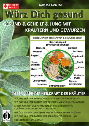 Würzig macht gesund: Mit Kräutern und Gewürzen lebst du länger und gesünder „Iss Gemüse und Obst. Sie enthalten Vitamine und sind gesund.“ So ähnlich sagen es dir deine Eltern, Ärzte, Ernährungsexperten und sogar die Medien seit deiner Kindheit. Ich hingegen sage dir: „Iss Kräuter und Gewürze, um noch mehr Vitamine zu dir zu nehmen. Du wirst gesünder und fitter sein, noch jünger aussehen und länger leben.“ Natürlich sind Obst und Gemüse wichtig, doch Kräuter sind viel wichtiger - denn in ihnen stecken eine Menge wichtiger Nährstoffe, die wir brauchen. Sie sind die reichhaltigsten Quellen von Anti-Oxidantien, Vitaminen, Mineralien und anderen Vitalstoffen. Wusstest du, dass pro 100g in Bärlauch dreimal und in Basilikum 60-mal mehr Vitamin A enthalten ist als in Orangen? Alleine an diesem Beispiel kann man die Macht der Kräuter schon etwas erahnen. Mit ihnen hast du nicht nur alle Nährstoffe, die du brauchst, du bekommst sie sogar gleich in den richtigen und wichtigen Kombinationen. In diesem Buch wirst du die wichtigsten Heileigenschaften der meist benutzten Kräuter und Gewürze sowie ihre Nährstoff-Angaben kennen lernen und was sie Gutes für deine Gesundheit tun können. Das Buch soll dir außerdem zeigen, welche Kräuter welche Krankheiten und Beschwerden (z.B. Krebs, Diabetes, Alzheimer, Depressionen, Kopfschmerzen, Darmbeschwerden, Akne, Potenzstörung und „kleineren“ Sachen wie Mundgeruch) bekämpfen oder ihnen vorbeugen, wie man sie benutzt und verwendet. Außerdem lernst du, wie man aus ihnen wunderbare Salben, Cremes und Öle für Heil-, Massage- und Anti-Aging-Therapien macht. In einer Liste werden die bekanntesten Krankheiten aufgeführt, welche Kräuter und Gewürze diese bekämpfen, dich vor ihnen schützen oder gar heilen. Du wirst Kräuter und Gewürze als natürliche Gegenstücke zu verschreibungspflichtigen Medikamenten und damit komplett neu kennenlernen! Besonders eigenen sich diese Tipps für Kinder, die Schwierigkeit haben, Obst und Gemüse zu essen und es nicht mögen. Kräuter und Gewürze lassen sich ganz einfach beim Kochen in das Essen mischen, ohne dass es bemerkt wird. Kinder werden so ohne große Streitereien mit allen Vitaminen und Mineralien versorgt, die für ihre Gesundheit wichtig sind. Gemüse und Obst haben heutzutage immer weniger Nährstoffe und sind manchmal sogar eine Gefahr für die eigene Gesundheit. Kräuter kannst du ganz einfach ohne Chemie in der eigenen Küche oder im Garten pflanzen. Dann hast du alles direkt im Haus, was du für deine Gesundheit und eine gute Ernährung brauchst. Wenn du also noch nicht oder nur wenig mit Kräutern und Gewürzen gekocht hast, dann solltest du das ändern. Und zwar am besten sofort! Du wirst schon bald viele schöne Veränderungen in dir feststellen - mehr Vitalität, eine fröhlichere Stimmung, eine bessere Gesundheit, gesteigerte Potenz, Lust und auch weniger Gewicht. Information ist Macht. Deine Gesundheit ist wieder in deinen Händen, so das Motto und das Ziel von allen Büchern des Autors. Iss Kräuter, würze dein Essen und lebe gesund und ewig. Appetit kann gesund sein, also guten Appetit!