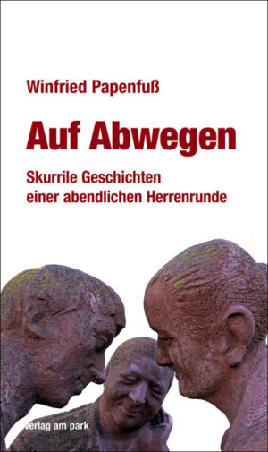 Nicht nur Weiber klatschen. Auch Männer tun es. Der Bildhauer Walter Howard nannte seine Tonplastik »Klatschweiber«, der Arzt im Ruhestand Winfried Papenfuß seine ebenfalls der Realität abgeschaute Satire »Auf Abwegen«. Abwegig ist das keineswegs, was sieben Herrn erörtern, wenn sie in der Kleinstadt die Köpfe zusammenstecken. Obgleich sie die Gegenwart zerkauen, mutet die Runde an wie aus der Zeit gefallen. Offenkundig sterben diese Runden nie. Egal, welche Fahnen am Rathaus wehen. Immer finden sich die Höhergestellten in einem Jagd- oder Debattierklub zusammen. Der Apotheker und der Arzt, der Priester und der Ex-Offizier, der Hotelbesitzer und der Herr Staatsanwalt. Gemeinsam schwadronieren sie über alles, was die Welt bewegt. Winfried Papenfuß weist den Gedanken von sich, er sei jemals Mitglied eines solchen Kreises gewesen, schon gar nicht des hier beschriebenen. Wie er auch bestreitet, dass es die erwähnten Personen im realen Leben geben würde. Nein, sie seien allein seiner Fantasie entsprungen. Wenn jedoch die Leserin oder der geneigte Leser eine gewisse Ähnlichkeit mit tatsächlich in der Nachbarschaft lebenden Personen bemerkt, kann es sich nur um Zufall handeln.