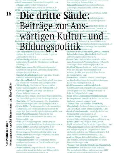 Die dritte Säule: Beiträge zur Auswärtigen Kultur- und Bildungspolitik | Bundesamt für magische Wesen