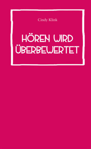 Cindy Klink ist seit ihrem dritten Lebensjahr hochgradig schwerhörig und bilingual aufgewachsen - mit Laut- und Gebärdensprache. Heute ist sie eine der bekanntesten YouTuberinnen mit ihrem Kanal Musik in Gebärdensprache. Hier erzählt sie ihre Geschichte. "Ich kann nicht zeichnen, jedenfalls nicht mit Farben, weil ich einfach nicht begabt bin. Aber ich nehme die Musik und jede freie Minute meiner Freizeit und male Euch ein Bild mit Gefühlen und Händen."