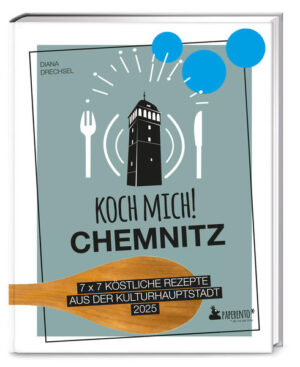 Das Chemnitz-Kochbuch mit kreativen Rezepten aus der Region. Wie schmeckt eigentlich eine Stadt? Von der Sonnenberg-Soljanka bis zur kalten Heckert-Platte, vom veganen Wildgatter-Gulasch bis zur Mousse der Moderne: Die einfachen und schnellen Rezepte liefern einen feinen Vorgeschmack auf Chemnitz, die Kulturhauptstadt Europas 2025. »Koch mich! Chemnitz«: Das sind 7 x 7 Ideen zum Nachmachen - von der Vorspeise bis zum Dessert. Autorin Diana Drechsel kocht aus Leidenschaft und ist in ihrer Heimat auf kulinarische Spurensuche gegangen. Entdecken! Ein Streifzug durch die Stadt Gestalten! Mach Chemnitz bunter Ausprobieren! Mit Platz für eigene Rezepte So schmeckt Chemnitz. Heimat. Einfach. Lecker.