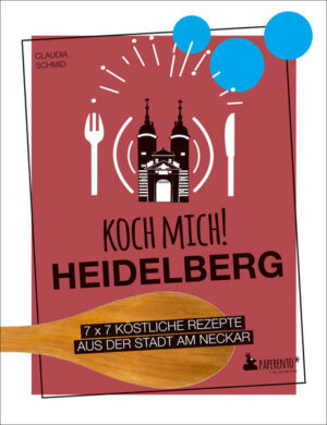 Das Heidelberg-Kochbuch mit kreativen Rezepten aus der Region. Wie schmeckt eigentlich eine Stadt? Vom Badischen Brückentortopf bis zum veganen Heidelburger, vom Kurpfälzer Spargel bis zum süßen Neckarschiffchen: Die einfachen und schnellen Rezepte liefern einen feinen Vorgeschmack auf Heidelberg, die romantische Perle am Neckar. »Koch mich! Heidelberg«: Das sind 7 x 7 Ideen zum Nachmachen - von der Vorspeise bis zum Dessert. Autorin Claudia Schmid kocht aus Leidenschaft und ist in der einstigen kurpfälzischen Residenzstadt auf kulinarische Spurensuche gegangen. Entdecken! Ein Streifzug durch die Stadt Gestalten! Mach Heidelberg bunter Ausprobieren! Mit Platz für eigene Rezepte So schmeckt Heidelberg. Heimat. Einfach. Lecker.