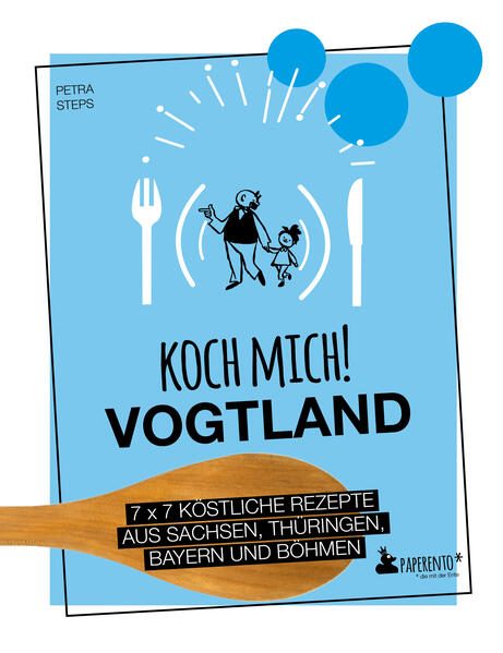 Das Vogtland-Kochbuch mit kreativen Rezepten aus der Region. Wie schmeckt eigentlich eine Region? Von Siggis Sternchensuppe bis zum Knallerbsentopf, vom Goldenen Göltzschtaler bis zum Vater-Sohn-Dessert: Die einfachen und schnellen Rezepte liefern einen feinen Vorgeschmack aufs Vogtland - die Region im Vier-Länder-Eck von Sachsen, Thüringen, Bayern und Böhmen. »Koch mich! Vogtland«: Das sind 7 x 7 Ideen zum Nachmachen - von der Vorspeise bis zum Dessert. Autorin Petra Steps kocht aus Leidenschaft und ist in ihrer Heimat auf kulinarische Spurensuche gegangen. Entdecken! Ein Streifzug durch die Region Gestalten! Mach das Vogtland bunter Ausprobieren! Mit Platz für eigene Rezepte So schmeckt das Vogtland. Heimat. Einfach. Lecker.