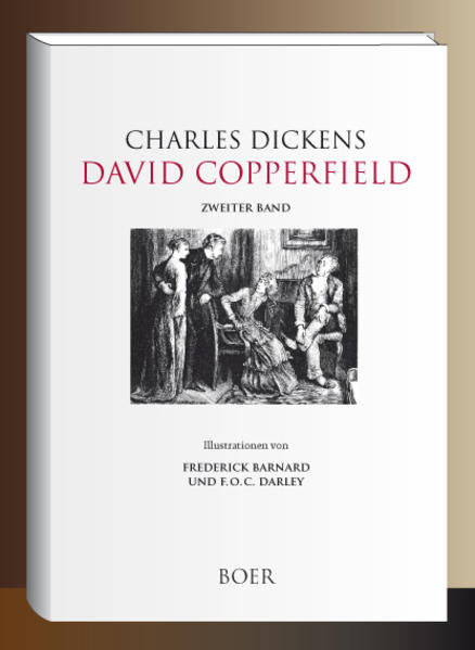 Dickens bezeichnete »David Copperfield« als sein Lieblingskind. Für die Literaturgeschichte hat das Werk eine hohe Bedeutung auch durch die vielen autobiographischen Züge, die darin enthalten sind. David Copperfield verlebt nach dem Tode seines Vaters mit seiner Mutter und der Magd Peggotty glückliche Kinderjahre. Nach der Wiederverheiratung seiner Mutter mit Murdstone muss er die Tyrannei Murstones und dessen Schwester bis zum Tode seiner Mutter ertragen. Er wird aus dem Haus geworfen und als Laufbursche in einer großen Londoner Weinhandlung untergebracht. Er wohnt bei Herrn Micawber, der aber wegen seiner Schulden ins Gefängnis kommt. Daraufhin faßt David den Entschluß, seine Tante Trotwood in Dover aufzusuchen. Die Tante nimmt sich seiner an und schickt ihn auf die Schule in Canterbury. Nach Abschluß der Schulzeit geht er nach London, trifft dort seinen Schulfreund Steerforth. Als er vor der Berufswahl steht, will er Rechtsanwalt werden und tritt in das Bureau des Advokaten Spenlow ein, nachdem er schon in Canterbury im Hause des juristischen Sachwalters seiner Tante, des Herrn Wickfield, verkehrt hat, und dessen Tochter Agnes er wie eine Schwester liebgewann. Bei einem Besuch in Yarmouth trifft er alles in großer Aufregung, da Steerforth die Nichte Peggottys, Emilie, entführt hat. David verlobt sich heimlich mit Spenlows Tochter Dora, gleich darauf verliert seine Tante einen bedeutenden Teil ihren Vermögens und zieht nach London zu David. Dieser muß jetzt den Plan, Rechtsanwalt zu werden, aufgeben, wird Zeitungsberichterstatter und versucht sich als Schriftsteller. Spenlow stirbt und läßt Dora in mißlichen Verhältnissen zurück