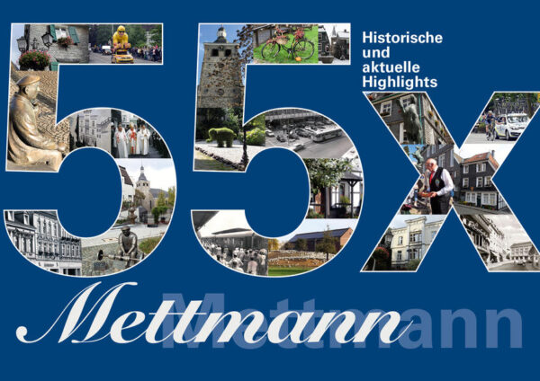 Im neuen Buch „55 x Mettmann“ kann man historische und aktuelle Besonderheiten Mettmanns entdecken. Die 55 Punkte sind quer gestreut. Freuen Sie sich auf Themen wie beispielsweise Mettmanner Notgeld - 150 Jahre Feuerwehr Mettmann - Mettmanner Schulzeit. Aber auch Erinnerungen an die Mettmanner Straßenbahn oder auch Erinnerungen an viele historische Geschäfte und Dienstleister in Mettmann. Aktuelle Dinge wie der Alltag bei der Mettmanner Tafel oder ein Einblick in die Vereinswelt bei der Heimatvereinigung der „Aulen Mettmanner“. Das neue Buch macht Lust Bekanntes und Unbekanntes in der Heimat zu entdecken.