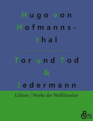 Der Edelmanns Claudio wird vom Tode geholt und begegnet bei dieser Gelegenheit ehemals wichtigen Menschen in seinem Leben. Bei der Gelegenheit realisiert der Lebemann erstmals, das seine ästhetisch-distanzierte Haltung zu seinen Mitmenschen ein handfestes Defizit darstellt - doch es ist zu spät für den Tor. Auch in Jedermann befasst uns Hofmannsthal mit dem Tod: Als Gott nämlich feststellen muss, dass man ihn auf der Erde nicht mehr schätzt, kommt ihm der Tod gerade recht, um die Menschen an seine Macht zu erinnern