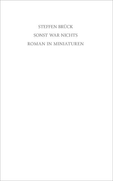 Steffen Brück erzählt das Leben eines Mannes von ungefähr 0 bis ungefähr 50. Nicht als großes Epos, sondern in kleinen, formal sehr unterschiedlichen Episoden. Schlüsselmomente eines Lebens: ein Gummistiefel, der in Beton steckenbleibt, ein Vater, der stirbt, eine Frau, die geht und wiederkommt. Dabei verschränken sich Vergangenheit, Gegenwart und Zukunft, die Kindheit des Erzählers mit der seiner Kinder. Was war da eigentlich? War da eigentlich was? Wie erinnern wir uns? Und wie erzählen wir davon? "Ein wirklich berührendes und lakonisches Kunststück. Die Biografie eines Mannes in Deutschland: zum Schreien komisch und zum Weinen traurig. Eine Geschichte von der manchmal unerträglichen Bedeutung des Moments. Knapp und direkt wie ein Haiku ins Herz. Ich bin Fan.“ (PeterLicht) Zum Autor: Steffen Brück wurde 1968 geboren, einen Steinwurf vom Rhein entfernt. Er arbeitet als Redakteur und Autor beim Rundfunk Berlin-Brandenburg. Außerdem schreibt er Gedichte und kurze Texte für die Wahrheitsseite der 'taz' und die 'Titanic'. Im Privatdruck veröffentlichte er zwei schmale Bücher: "Kleinvieh" und "Mehrere Menschen", im Jahr 2014 dann den Gedichtband "Ein Leichtes". Seit zehn Jahren veranstaltet er die Kreuzberger Lesebühne "Menschen auf Stühlen". Als Sankt Neff schreibt er den Blog "Mein All". Lebt in Berlin.