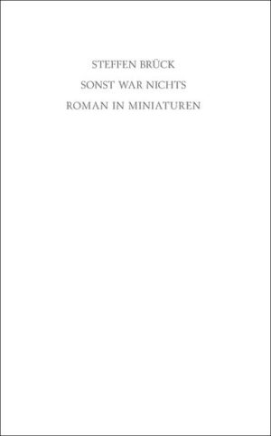 Das Buch hat gut 200 Seiten, fast ebenso viele Kapitel und erzählt ein Leben von ungefähr 0 bis ungefähr 50. Nicht als großes Epos, sondern in kleinen, formal sehr unterschiedlichen Episoden. Schlüsselmomente eines Lebens: ein Gummistiefel, der in Beton steckenbleibt, ein Vater, der stirbt, eine Frau, die geht und wiederkommt. Dabei verschränken sich Vergangenheit, Gegenwart und Zukunft, die Kindheit des Erzählers mit der seiner Kinder. Was war da eigentlich? War da eigentlich was? Wie erinnern wir uns? Und wie erzählen wir davon? "Ein wirklich berührendes und lakonisches Kunststück. Die Biografie eines Mannes in Deutschland: zum Schreien komisch und zum Weinen traurig. Eine Geschichte von der manchmal unerträglichen Bedeutung des Moments. Knapp und direkt wie ein Haiku ins Herz. Ich bin Fan.“ (PeterLicht) Zum Autor: Steffen Brück wurde 1968 geboren, einen Steinwurf vom Rhein entfernt. Er arbeitet als Redakteur und Autor beim Rundfunk Berlin-Brandenburg. Außerdem schreibt er Gedichte und kurze Texte für die Wahrheitsseite der 'taz' und die 'Titanic'. Im Privatdruck veröffentlichte er zwei schmale Bücher: "Kleinvieh" und "Mehrere Menschen", im Jahr 2014 dann den Gedichtband "Ein Leichtes". Seit zehn Jahren veranstaltet er die Kreuzberger Lesebühne "Menschen auf Stühlen". Als Sankt Neff schreibt er den Blog "Mein All". Lebt in Berlin.