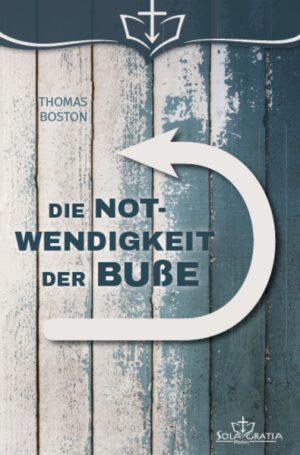 Die Werke des puritanischen Predigers Thomas Boston zeichnen sich vor allem durch außerordentlichen Tiefgang als auch durch eine thematische Breite aus. Er schafft es, den Leser mit einem Bibeltext sehr persönlich anzusprechen und dessen praktische Relevanz für das Glaubensleben deutlich zu machen. Zugleich behandelt er ein Thema ausführlich und umfassend. Bei dem vorliegenden Buch „Die Notwendigkeit der Buße“ handelt es sich um einen echten christlichen Klassiker, das die zentrale Bedeutung und die biblische Einordnung wahrer Buße aufzeigt. Die einzelnen Teile basieren auf Predigten, die Boston in seiner Pfarrkirche von Ettrick (Kleinstadt südlich von Edinburgh) im Jahr 1717 gehalten hat.