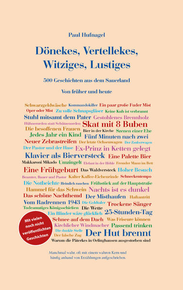 Nachdem im Dezember 2018 über den WOLL-Verlag Hermann J. mein Buch „Es gab einmal einen Ort, der hieß ...“ herausgekommen ist, habe ich mir überlegt, was ich noch im Sauerland sammeln könnte. Da fiel mir ein, dass es sicherlich viele Geschichten, Dönekes, Vertellekes, Witziges und Lustiges geben müsste. Sofort war mein Sammelfieber wieder entfacht. Ich habe mich schon bald auf die Suche gemacht. Heimatvereine, Ortsvorsteher, Stadtarchive, ein Teil meiner damaligen Helfer wurden angeschrieben und schon bald gab es erste Rückmeldungen. Herausgekommen sind viele Geschichten zum Schmunzeln, aber sicherlich auch zum Lachen. Gerade Lachen ist mir sehr wichtig, denn Lachen ist die beste Medizin. Eine Medizin, die aber nicht in der Apotheke verkauft wird, sondern in diesem Fall im Buchladen. Lachen, Freude und Humor gehören für uns alle zu einem schönen und zufriedenen Leben.