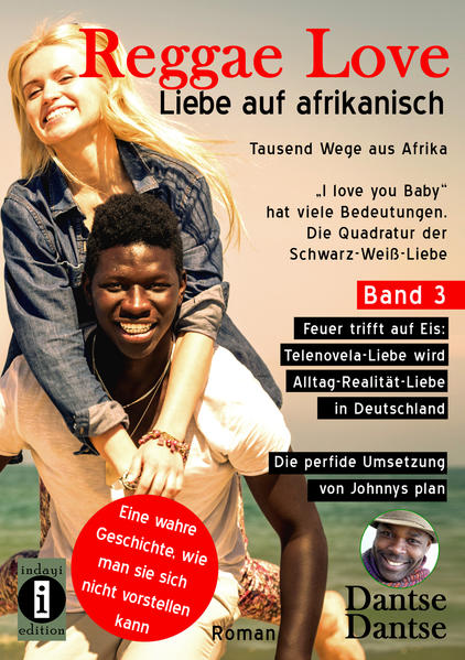 Reggae Love - Liebe auf afrikanisch: Tausend Wege aus Afrika - "I love you Baby" hat viele Bedeutungen - Die Quadratur der Schwarz-Weiß-Liebe Band 3: Feuer trifft auf Eis: Telenovela-Liebe wird Alltag-Realität-Liebe in Deutschland - Die perfide Umsetzung von Johnnys Plan - eine wahre Geschichte, wie man sie sich nicht vorstellen kann. von Dantse Dantse. Dieser Roman beruht auf einer wahren Begebenheit Um mit seiner Familie nach Europa zu kommen, entwickelt der verheiratete junge Mann Mendo choup ke joug Evarist Dieu ne dort, genannt Johnny Walker, einen Plan, der weltweit seinesgleichen sucht: Eine weiße Frau, die „Frau Visum“ muss her! Diese muss er dazu bekommen, ihn zu heiraten, damit er ausreisen kann. Seine jetzige Frau gibt er als seine Schwester und seine Kinder als seine Neffen und Nichten aus. Mit seiner weißen Frau in Europa angekommen, will er seine „Schwester“ und ihre Kinder nachholen. Der erste Teil des Plans geht auf: Er ist in Europa. Doch wie kann er seine „Schwester“ zu sich holen? Der findige Johnny entwickelt den zweiten Teil des Plans. Seine weiße Frau hat einen Bruder, dem er so lange von seiner „Schwester“ vorschwärmt, bis dieser nach Kamerun reist, sich in sie verliebt, sie heiratet und mit nach Europa bringt. Dann leben alle vier mit den Kindern in einem gemeinsamen Familienhaus - eine Ménage à quatre, von der die beiden deutschen Geschwister nichts ahnen, bis der dritte Teil von Johnnys Plan Gestalt annimmt. Es ist manchmal sehr schmerzhaft, wenn Telenovela-Liebe vorbei ist und die Realität der Alltagsliebe eintritt. Alle Beteiligten sehen sich als Opfer. Keine/r will Täter oder Täterin sein. Der Roman zeigt, was Menschen in Afrika bereit sind zu tun, um nach Europa, „dem Paradies“, zu gelangen. Es gibt keine moralischen Grenzen mehr und je mehr Europa die Tür zumacht, desto findiger und schlauer werden die Lösungen von Ausreisewilligen. Viele Männer in Afrika spielen europäischen Frauen die große Liebe vor, um nach Europa zu kommen - das ist bekannt. Dass viele europäische Frauen das Gleiche tun und gern junge, gut gebaute Afrikaner ausnutzen, nur um das Leben zu genießen oder ihre Fantasien auszuleben, ist auch bekannt. Auch, dass es Fälle gibt, in denen europäische Frauen nicht ahnen, dass ihre afrikanischen Männer Frauen und Kinder zuhause in Afrika haben, überrascht heute niemanden mehr. Aber dieser Fall hier ist anders und übertrifft alles, was ein normaler Mensch sich vorstellen kann. Dieser Trilogie-Roman schafft es wie selten ein Buch zuvor, die Leser und Leserinnen ganz tief in eine magische Welt voller Abenteuer eintauchen zu lassen, in eine fremde, fast mystische, Kultur, mit ihrer Leichtigkeit des Lebens und ihren vielen, hilfreichen Weisheiten. Eine Welt, in der die Uhren in eine andere Richtung laufen und dennoch alle vorwärtskommen. Afro-europäische Beziehungen werden samt Klischees realitätsnah und unterhaltsam dargestellt, wie nie zuvor