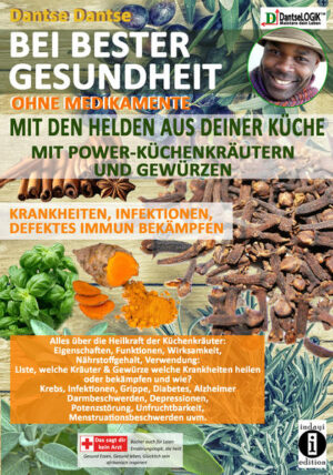 Bei bester Gesundheit - OHNE MEDIKAMENTE! - Mit den HELDEN aus deiner Küche: Mit POWER-KÜCHENKRÄUTERN und GEWÜRZEN - Krankheiten, Infektionen, defektes Immun bekämpfen Alles über die Heilkraft der Küchenkräuter: Eigenschaften, Funktionen, Wirksamkeit, Nährstoffgehalt, Verwendung - Liste, welche Kräuter und Gewürze welche Krankheiten heilen oder bekämpfen und wie? - Krebs, Infektionen, Diabetes, Grippe, Alzheimer, Darmbeschwerden, Depression, Potenzstörung, Unfruchtbarkeit, Menstruationsbeschwerden und vieles mehr von Dantse Dantse Die unermesslichen unbenutzten gesundheitlichen Vorteile von Power-Kräutern und Gewürzen: Sie heilen und bekämpfen chronische Krankheiten, wie Krebs, Diabetes, Herzkrankheiten, Demenz, Alzheimer, Gelenkschmerzen, Hormonstörungen, Menstruations- und Menopause-Beschwerden, stärken das Immunsystem, erhöhen die Fruchtbarkeit und Potenz von Frauen und Männern, helfen gegen Viren und bakterielle Infektionen, helfen, abzunehmen und Muskeln aufzubauen, wirken anti-aging, schützen die Haut gegen Insekten und Sonnenstrahlungen, bekämpfen Stress, Depressionen, Angst und andere psychische Krankheiten und viel mehr. Wir können unserem Körper helfen, Krankheiten zu bekämpfen und uns gesund zu halten, das Immunsystem zu stärken, indem wir ihm die Nährstoffe geben, die er benötigt. Eine der besten, wirksamsten und einfacheren Möglichkeiten, dies zu bewältigen, ist mit Kräutern und Gewürzen. Um eine gesunde, starke und krankheits- und infektionsschützende Immunfunktion aufzubauen, ist eine breite Palette an essentiellen Antioxidantien, Vitaminen, Mineralstoffen, Spurenelementen, hochwertigen Proteinen und gesunden Fettsäuren, Aminosäuren, die notwendig sind, um Krankheiten zu bekämpfen, Gewebe zu reparieren und gesunde Immunzellen zu schaffen. Das kannst du am besten mit den erwähnten Kräutern in diesem Buch, die alle diese Eigenschaften in ausreichenden Mengen haben. Auch sind Power-Kohlenhydrate dabei besser als Gemüse und Obst. In diesem Buch erfährst du wichtige Informationen, die deine Gesundheit maßgeblich zum Besseren verändern werden: -Viele Erkenntnisse und Kenntnisse, die dir dein Arzt vorenthält, die deine Gesundheit und dein Immunsystem auf ein hohes Schutzniveau stellen -Alle Details über Power-Gewürze und Kräuter, was sie enthalten und wie sie im Körper wirken, wie sie Krankheiten angreifen, ihre Eigenschaften, Funktionen, ihr Nährstoffgehalt, warum sie besser sind als Gemüse und Obst -Welche Verbindung es gibt zwischen Darm, Darmflora, Leber, Nieren, Knochenmark, Psyche, Stoffwechsel- und Hormonhaushalt sowie Selbstliebe -Wie und welche Kräuter welche Krankheiten heilen von Krebs bis zur Unfruchtbarkeit über Diabetes, Alzheimer, Herzerkrankungen, Gelenkschmerzen, Impotenz, Depression, Fettleibigkeit… -Wie und welche Kräuter und Gewürze das Immunsystem stärkten, reparieren, schützen und heilen -Rezepte zu Selbstherstellung von Heilölen, Aschen, Umschlägen, Kompressen und Tinkturen aus Kräutern und Gewürzen, die Krankheiten bekämpfen -Top Kräuter und Gewürz-Rezepte, die magisch schmecken und Viren effektiv bekämpfen -Welche Kräuter & Gewürze ersetzen welche Medikamente, Insekten- und Sonnenschutzmittel? -Mineralstoff- und Vitamintabellen von Gewürzen und Kräutern -Die Lehre über DantseLogik -Allgemeines Wissen über Gesundheit, die dein Arzt dir nicht sagt -uvm Mit diesem Buch bist und bleibst du bei bester Gesundheit! In diesem Buch findest Du Kapitel wie... TEIL A: Allgemeines Wissen über Gesundheit   TEIL B: KRÄUTER, GEWÜRZEN UND DAS IMMUN- SYSTEM TEIL C: Krankheiten heilen, Körper und das Immunsystem gesund, geschützt, geheilt, repariert mit Kräutern und Gewürzen TEIL D: Dantse und die DantseLOGIK: Eine Wissens- und Lebenslehre Bestückt mit vielen Unterkapiteln und gefüllt mit einer Menge Wissen...