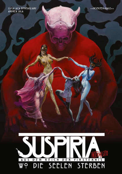 Die Welt wartet voller Spannung auf den zweiten Band von SUSPIRIA AUS DEM REICH DER FINSTERNIS! Um den nach neuen Geschichten lechzenden Lesern die Wartezeit zu versüßen, präsentieren wir euch jetzt das meisterlich von ANDREA JULA gezeichnete SUSPIRIA- Intermezzo „Wo die Seelen sterben“. Inklusive eines Gedichts von ALEXANDER KASCHTE, einem 28 minütigen Comic- Soundtrack von SAMSAS TRAUM sowie einem exklusiven Bonus- Track von DEATH SS auf CD!