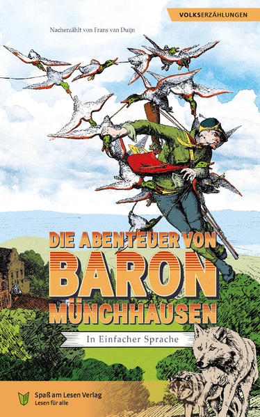 Baron Münchhausen erzählte gerne Geschichten von den Abenteuern, die er auf seinen Reisen und bei der Jagd erlebte. Seine Geschichten waren lustig und ziemlich verrückt. Denn der Baron hatte viel Fantasie und dachte sich seine Abenteuer nur aus. Mit ernstem Gesicht erzählte er die wildesten Lügen. Die bekanntesten und lustigsten Geschichten sind in diesem Buch versammelt.