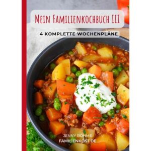 Als Fortsetzung der ersten 2 Wochenplan-Kochbücher enthält es 40 weitere Rezepte für einen ganzen Monat, easy peasy eingeteilt in 4 fertige Wochenpläne.