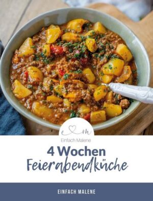 Meine 4-Wochen-Feierabendküche beinhaltet 25 köstliche Rezepte zum schnellen Kochen nach einem langen Arbeitstag. Alle Rezepte sind für zwei Portionen ausgelegt, in der Regel hast du dann also noch weitere Portionen, die du zum Beispiel zum Office-Lunch am nächsten Tag mitnehmen kannst. Jede Woche beinhaltet fünf leckere Rezepte aus fünf verschiedenen Themenbereichen, dazu findest du fünf der beliebtesten Rezepte von meinem Blog: - Frisch vom Herd - Schnelles aus dem Backofen - Salate & Bowls - Bella Italia (Pizza & Pasta) - Taste around the World Ich wünsche dir viel Spaß beim Kochen und einen guten Appetit, lass es dir schmecken!