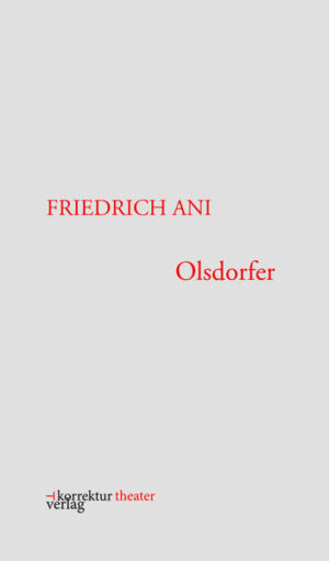 Ein schriftstellernder Kellner, der immerhin zehn Romane, fast elf, geschrieben hat, steht kurz vor einem Krankenhausaufenthalt, der für ihn naturgemäß nur schlimm enden kann. Einem Wirt gegenüber lässt er sich in einem Monolog über den von ihm verehrten und verabscheuten Autor Olsdorfer aus, dessen Leistung darin bestehe, ein Wort auf siebenhundert Seiten auszubreiten, der "mit Wiederholungen" berühmt geworden ist. Es kam in ihrer unterschiedlich ablaufenden Karriere vor Jahren zu einer Begegnung zwischen dem Erfolglosen und dem Erfolgreichen: Auf der Toilette einer Universität beantwortet der Hauptberufsautor alle Fragen des Nebenerwerbsautors mit einem Wort: "Nein".