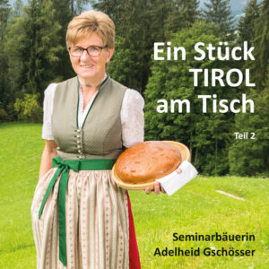 Auch im zweiten Teil von „Ein Stück TIROL am Tisch“ lautet die Devise REGIONAL, SAISONAL und OHNE GESCHMACKSVERSTÄRKER. Dieser Linie treu bleibend finden sich in diesem Werk viele weitere Leckerbissen und Schmankerl von Seminarbäuerin Adelheid Gschösser. Von einfachen und schnellen Gerichten bis hin zur Gourmetküche ist für jeden etwas dabei. Das Buch ist nach den Grundzutaten gegliedert, welche die Tiroler Küche ausmachen: Milch, Fleisch, Obst, Gemüse und Getreide. Besonderes Augenmerk liegt diesmal auf Adelheids Leidenschaft, dem Brotbacken. In diesem Zusammenhang spielt vor allem der Sauerteig eine wichtige Rolle. „Alles zu seiner Zeit, nicht alles zu jeder Zeit“ ist und bleibt die Philosophie von Adelheid Gschösser, der authentischen Botschafterin bäuerlicher Produkte. Das saisonale Angebot an Zutaten ist wieder stark ausschlaggebend für die Strukturierung des neuen Werkes. Dem Fokus auf regionale Produkte und Wirtschaft bleiben wir ebenfalls treu: Von den verwendeten Zutaten für die Rezepte über den Druck des Buches bis hin zu den Vertriebspartnern desselbigen zählen die Herausgeber ausschließlich auf heimische Partner. Erneut mit hochwertiger Qualität, einem eleganten, schlichten Design, vielfältigem Inhalt sowie sehr aussagekräftigen, ganzseitigen Fotos animiert das Autorenteam zum Schmökern und Nachkochen.