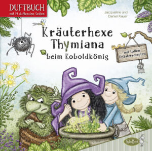 Eine bezaubernde Hexengeschichte mit herrlich duftenden Seiten und vielen Kräuterrezepten zum Nachmachen. Reibe einfach über die Seiten im Buch und «erschnuppere» 14 tolle Düfte. Jetzt in der zweiten Auflage mit noch intensiverem Dufterlebnis. Die kleine Kräuterhexe Thymiana kennt sich so richtig gut aus mit Kräutern. Doch Zaubern und Hexenbesenfliegen ist überhaupt nicht ihr Ding. So landet sie schon mal im Waldsee oder steckt ihre Hexenküche in Brand. Eines Tages wird ihre Großmutter krank. Zusammen mit ihrer Schwester Lavenda muss Thymiana aufbrechen, um die heilende Inguruwurzel zu finden. Doch es gibt ein Problem: Diese wächst nur im unheimlichen Koboldwald, wo der grummelige Koboldkönig herrscht. Werden Lavenda und Thymiana die Wurzel finden, um ihre Großmutter heilen zu können?