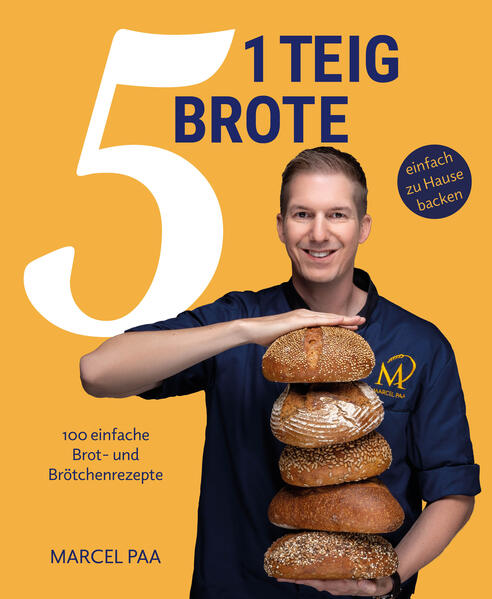 Kreative Brotvielfalt. Aus einem einzigen Grundteig entstehen fünf verschiedene Brot- oder Brötchensorten. 100 abwechslungsreiche Rezepte mit Weizen-, Dinkel- und Roggenmehlen. Vom niederländischen Tijgerbrood, deutschem Graubrot über kunstvolle Musterstücke und klassische Einstrang-Zöpfchen. Marcel Paa zeigt, wie man ohne Profi-Equipment zu Hause grossartige Backergebnisse mit Sauerteig und/oder Hefe erzielen kann. Dieses Buch ist perfekt für Einsteiger geeignet, die noch nicht viel Erfahrung im Brotbacken haben, aber auch für erfahrene Hobbybäcker, die ihre Kenntnisse vertiefen und neue Techniken erlernen möchten.