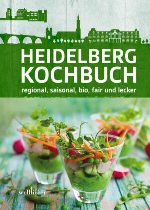 Im Heidelberg Kochbuch stellen über 100 Heidelbergerinnen und Heidelberger ihre Lieblingsrezepte vor. Frisch, bio und fair schmeckt es einfach besser! Dieses Credo verbindet die Spitzenköche namhafter Heidelberger Restaurants, die Nachhaltigkeitsexperten, die Biobauern und -händler und all die Hobbyköche, die uns ihre persönlichen Rezepte verraten haben. Lassen Sie sich von ihren Lieblingsrezepten inspirieren! Wir möchten möglichst viele Bürgerinnen und Bürger einladen, die Heidelberger Vielfalt an Bio-Lebensmitteln, regionalen Erzeugnissen und fair gehandelten Produkten zu entdecken. Viel Vergnügen beim Kochen und guten Appetit! Prof. Dr. Eckart Würzner, Oberbürgermeister der Stadt Heidelberg