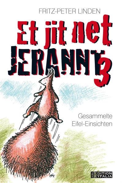 Dritte Lieferung - lang erwartet: Seit sechs Jahren ist die Kolumne »Eifel-Einsichten« von Fritz-Peter Linden fester Bestandteil im Eifeler Lokalteil des Trierischen Volksfreunds. Der mahnende Schlusssatz »Et jit net jerannt!« ist seitdem ein geflügeltes Wort bei den Fans der Kolumne. Hier kommt nun der nächste Schub mit Eifel-Einsichten - mehr als 120 der beliebten Samstagskolumnen. Dieser Band versammelt alle »Einsichten« von November 2013 bis September 2016.