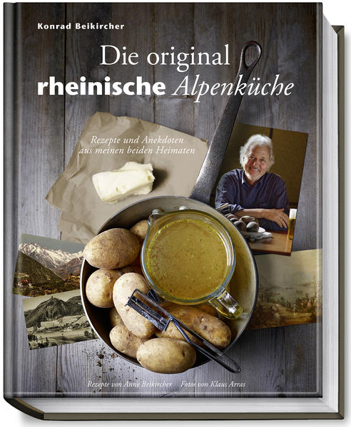 Was bitte ist denn die rheinische Alpenküche? Konrad Beikircher ist bei Millionen Rheinländern bekannt und beliebt durch seine Fähigkeit, die Menschen rund um Köln mit größtem Scharfsinn zu beobachten und mit feinem Sinn für Humor bis ins Detail zu beschreiben oder gern auch zu karikieren. Seit Jahrzehnten füllt der Wahl-Rheinländer Hallen jeder Größe mit seinen Programmen. Aber er hat mit seiner feinen Beobachtungsgabe nicht nur die Kölner beobachtet, sondern auch die Küchen der Region und die Küche seiner eigentlichen Herkunft Südtirol. Er selbst erklärt den Spagat zwischen der rheinischen und der alpenländischen Küche wie folgt: „Es ist ja so: Du nimmst Dich immer mit, egal wohin Du gehst. Wenn einer aus dem Libanon ins Rheinland kommt, bringt er sich und seine Küche und die herrlichen Rezepte mit der frischen Minze genau so mit, wie wenn einer aus den Dolomiten kommt. Und wenn dann noch dazu kommt, dass seine Frau die Fähigkeit hat, Rezepte zu komponieren, die auch auf dem Teller noch das halten, was sie im Kopf versprochen haben, dann kommt etwas heraus, was toll ist: eine augenzwinkernde, unkonventionelle Symbiose von Mittelmeer, Alpen und Rheinland, gewürzt mit Geschichten und Anmerkungen eines mediterran-rheinischen Kabarettisten. Also: guten Appetit! Und: Lachen hat beim Essen noch nie geschadet!“