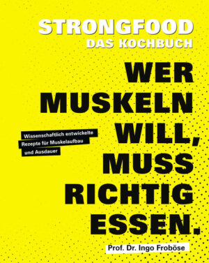 Keine starken Muskeln, keine maximale Ausdauer ohne „Strongfood“ Überdurchschnittlicher Muskelaufbau ist kein Zufallsergebnis. Erst eine zielgerichtete Ernährung sorgt dafür, dass Muskeln wirklich wachsen, Nervenbahnen vitale und dynamische Transportbahnen bleiben und der Körper zur rechten Zeit leistungs- und regenerationsfähig ist. Steuerbar ist all das mithilfe einer fokussierten Ernährung, die dafür sorgt, Muskulatur zum Wachstum anzuregen und dem Körper notwendige Baustoffe für eine lang anhaltende und zielführende Regeneration bereitzustellen. Denn nur dann, wenn wir unserem Organismus optimales Baumaterial zur Verfügung stellen, verhelfen wir ihm in kurzer Zeit zu einer Leistungssteigerung. Essen nimmt deswegen eine einzigartig bedeutsame Rolle ein, wenn es beim Sport um maximalen Muskelaufbau sowie schnelle Regeneration geht. Denn was viel zu oft in Vergessenheit gerät, ist die Tatsache, dass jede Nahrungsaufnahme eine Kette an Reaktionen in unserem Körper auslöst. Das Buch zeigt anhand wissenschaftlich entwickelter Kochrezepte für den Alltag, wie man sich zielgerichtet, effizient und dabei genussvoll ernährt. Mit konkreten Kochrezepten für die einzelnen Trainingsphasen ist es auch eine optimale Ergänzung für Bücher wie „Das Turbo-Stoffwechsel-Prinzip“ (Prof. Dr. Ingo Froböse), „Body-Kitchen“ (Flying Uwe, Flavio Simonetti, Rafael McStan u. a.), „Einfach schlank und fit“ (Sophia Thiel) und „Das Muskel-Workout“ (Prof. Dr. Ingo Froböse).